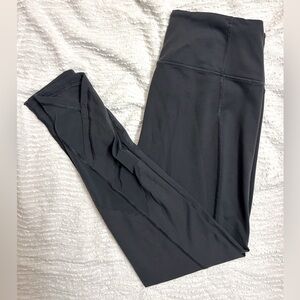 Victoria’s Secret Sport Leggings Gray Size Medium Sheer Panels Dark Grey Pocket